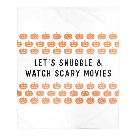 Snuggle and Watch Scary Movies 50&#x22; x 60&#x22; Sherpa Fleece Blanket